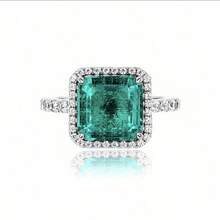 1pc Luxury Design, S925 Silver Ring, 9*9mm Paraiba Cubic Zirconia, Suitable For Engagement, Wedding, Anniversary, Party, Birthday Gift Rings - Paraiba - Xem 3