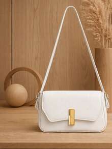 Women's Baguette Shoulder Bag With Short Strap - 白色 - 查看 4