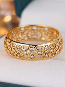 1 PC Glamorous Cubic Zirconia Ring For Women For Wedding Engagement Anniversary Party Jewelry Valentine's Day Gift - 1# - View 4