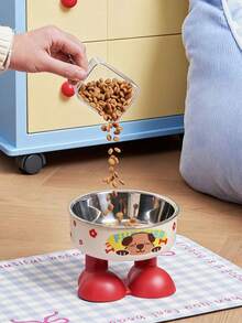 1pc High-Quality Cat/Dog Bowl, Large Capacity, Anti-Slip, Anti-Spill Pet Bowl With Stand, Suitable For Medium Dogs, Cats And Pets