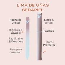 Lima de Uñas de Cristal, Lavable, Acabado Suave, Ecológica y Reutilizable, Con Estuche. (ROSA, 1.0, unidad, Medio),37425077 - Color caoba - Ver 2