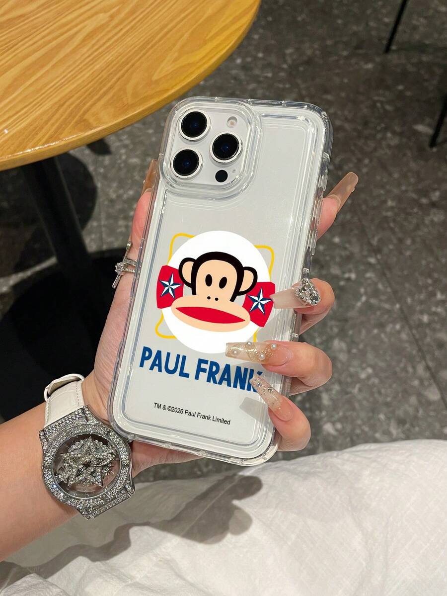 Officially Licensed Paul Frank Transparent Airbag Phone Case, Full Coverage Shockproof Camera Protection, Monkey Head Star Letter Pattern, New Design Compatible With Iphone 13/14/15/16/17 Pro Max - Multicolor - View 1