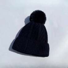 Warm Fur Pompom Thick Plush Cap Beanies Solid Ladies Versatile Ski Snow Skullies Beanies Velvet Hat Winter Twist Knitting Hats - Xám - Xem 7