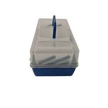 Wielowarstwowa skrzynka na sprzęt wędkarski 29 cm / 45 cm, profesjonalny, przenośny, 3-poziomowy organizer do przechowywania przynęt z przezroczystymi przegródkami, trwała torba na sprzęt ze wzmocnionym uchwytem (niebieska) - Biały - Zobacz 8