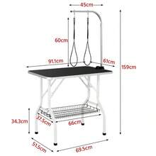 Costoffs Tragbarer Haustierpflegetisch höhenverstellbar, Hundepflegetisch für Haushaltsbaden, Haartrocken und Haarschneiden Trimmtisch mit Netzkorb für Hunde/Katzen - Rose - Übersicht 10