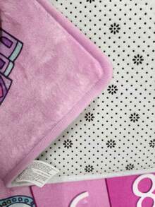 1件粉色数字图案轻便防滑室内可水洗涤纶地毯 - 彩色 - 查看 5