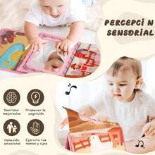 Espejo y Libro Sensorial para Bebe - Libro de Texturas para Bebe - Juguetes Sensoriales - Juguetes para Bebe de 0 a 6 Meses - Libro de Tela para Niños - Estimulacion Temprana para (Rosa),37428739 - Multicolor - Ver 2