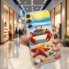 Nueva elegante funda de teléfono de moda de alta gama para playa, estrella de mar, cangrejo, adecuada para las 4 estaciones, carcasa transparente de TPU anti-caída para Samsung Galaxy S10/S10 Plus/S20 Ultra/S21/S22 Ultra/S23 Plus/S24 FE/S25/S8/S9 Plus/A01/A03/A04/A06/A10/A12/A13/A14/A16/A20/A21/A22/A23/A25/A30/A31/A32/A34/A42/A50/A51/A52/A53/A54/A70/A71/A72/A96, personalidad, moderna, simple, buen regalo - Multicolor - Ver 1