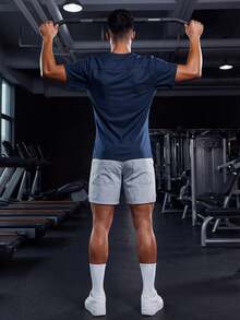 VitaFith European And American Style Men's Fashion Sports & Fitness, Outdoor Running Exercise, Versatile Printed & Solid Color Plus Size Activewear Summer - Navy Blue - View 5