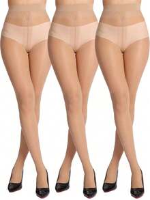 1/3/6 Pairs Women Toeless Pantyhose Tights, 10D Crotch Exposed Toe Transparent Skinny Tights - Suitable For Women Under 60kg - Multicolor - View 5