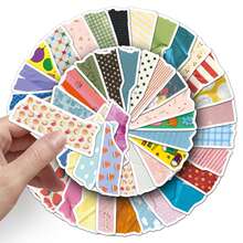 50pcs Cartoon Cute INS Style Decorative Tape, Scrapbooking, Handwriting, Wall Stickers - Multicolor - View 5