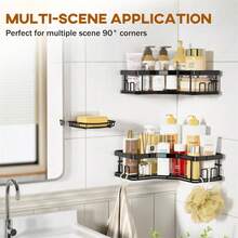 CADIMAC Corner Shower Caddy Bathroom , Three-Piece Rust-Proof Stainless Steel Bathroom Storage Rack, Large Capacity, No Drilling Required, Suitable For Bathroom Storage And Home Décor.Bathroom Accessaries,Christmas Shower,Bathroom Deccor,Toothbrush Holder. - 白色 - 查看 8