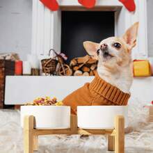 395ml Self-Assemble Ceramic Double Layer Cat & Dog Bowl, Pet Feeding & Water Bowl For Cats & Puppies - 395ml - View 2