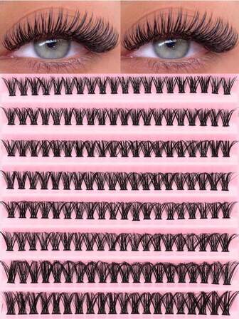 200 Pcs D Curl Lashes Clusters,8-16mm,Invidual Eyelashes Natural Looking & Lightweight Lashes, Lashes Extension, Easy Makeup Eyelashes , DIY Segment Eyelashes,Thick & Dramatic Lashes, High Capacity Eyelashes Book, Artificial Manga Classic False Segment Lases, Long Lasting For Eye Makeup Cluster Lashes For Daily Wear, Party, Wedding, Christmas, Music Festival Lash Clusters, Eyelash Clusters, Individual Eyelashes, Lashes, Fake Lashes