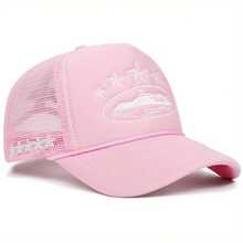 1pcs CORT Castle Embroidered Sponge Baseball Cap Five-Pointed Star Outdoor Sports Event Net Cap Baseball Cap Truck Driver Cap Casual Hat - Pink - View 10