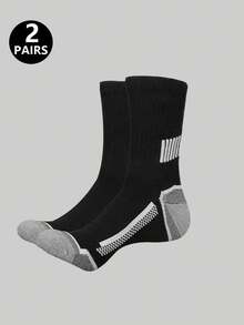 5/10/20 Pairs Random Men's Comfortable Colorblock Mid-Calf Socks, Breathable Sports Socks With Non-Slip Silicone, Suitable For Spring And Autumn - Multicolor - View 36