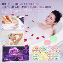 Living And Home 8pcs Shower Steamers Tablets Set Aromatherapy Sea Salt Essential Oils Multi Colour Purple Box For Home Bathroom Spa Holiday - Purple - View 7