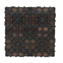 Modular Plastic Deck Flooring, Wood Type, Quick-Fit Installation, For Bathroom, Outdoor Area, Garden, Pool, Balcony, Veranda - Dark Brown - View 5