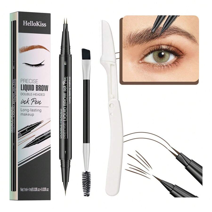 Tendencia3 En 1 Lapiz Para Cejas Waterproof 3d Delineador De CejasCalidad premium - Marrón - Ver 1