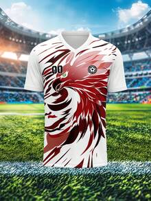 Tricou personalizat, tricou de fotbal pentru bărbați, dintr-o singură bucată, cu guler în V, pentru antrenament de echipă sportivă, personalizabil față și spate cu nume, număr, logo, potrivit pentru evenimente în campus, uniforme de echipă, casual, petrecere, croială confortabilă, potrivit pentru sporturi de agrement, antrenament, primăvară/vară/toamnă, modern, minimalist, personalizat - Multicolor - Vizualizare 3