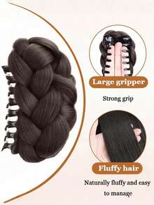 4-Inch Synthetic Hair Bun, Claw Clip Hair Bun, Synthetic Hair Bun Extension, Women Daily Wear Hair Bun Hairpiece - Multicolor - View 10