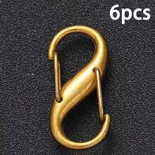 4pcs S-Shaped Spring Buckle, 8-Shaped Adjustable Buckle, Metal Alloy Carabiner Clips, Multi-Function Keychain Accessories - Multicolor - View 21