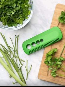 1pc ABS Leaf Peeler, Simple Green Portable Leaf & Herb Peeler, Suitable For Kitchen
