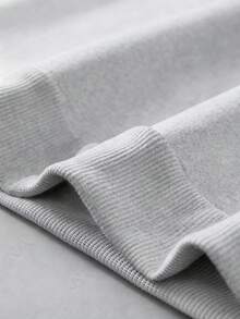 Women's Simple Everyday Round Neck Long Sleeve Sweatshirt, Long Sleeve Top - Autumn & Winter Couple Style, Unisex Comfortable Long-Sleeve Sweatshirt - 灰色 - 查看 5