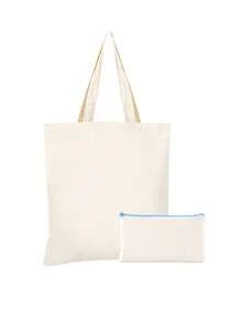 2pcs/Set, Large Capacity Lightweight Blank Tote Bag & Zipper Pouch Combo Set, Suitable For DIY Cross-Stitch, Embroidery, Painting, Heat Transfer Printing, Multi-Purpose Shopping Bag, Book Bag, Stationery Organizer, Ideal For School, Party, Gym, Camping, Holiday Celebrations, Gifts - Multicolor - View 19