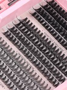 320pcs Cluster False Eyelashes, Single Eyelash Extension, D-Curl, 5-16mm DIY Eyelash Clusters, Waterproof False Eyelashes, Super Thick, Comes With Eyelash Glue And Tweezers, 3D Eyelashes, Russian Thick Eyelashes - Multicolor - View 8