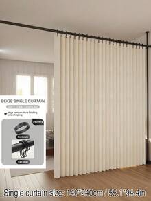 1pc Foldable Curtain Divider, Versatile Hanging Curtain For Rental Home, Bedroom, Living Room, Bathroom And Other Scenarios, High-End Design