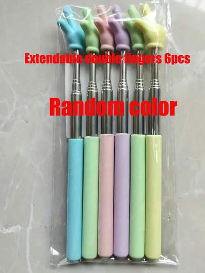 1/6 Retractable Teacher Pointer, Retractable Finger Pointer, Mini Retractable Classroom Pointer, Suitable For Teachers, Classroom Supplies, Party Supplies, For Whiteboards, Blackboards, Piano Sheet Music Teaching Supplies, Presentation Pointers, Drawing Markers For Teachers, Students And Presenters (Single Finger, Double Finger, Slight Defects, Please Do Not Purchase If Bothered)
