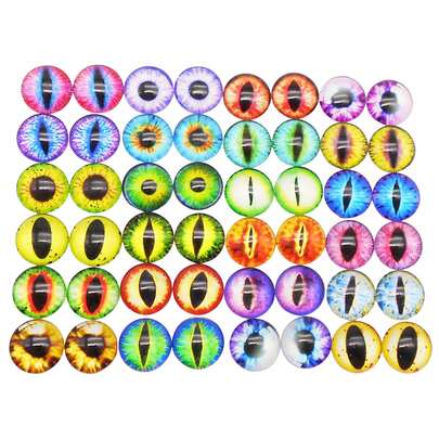 100 piezas de ojos de animales de cúpula de vidrio plana, adecuados para arte de resina, manualidades, materiales de ojos lindos, aplicables para fieltro, fabricación de muñecas