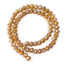 1颗刻面金色AB彩算盘水晶扁珠，多种尺寸可选3/4/6/8/10毫米，时尚多彩休闲百搭DIY珠子，可用于制作手链、项链、珠宝首饰、吊坠、钥匙扣、装饰品等。 - 金色 - 查看 11