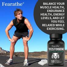 Testosterone Booster For Men - With D-Aspartic Acid & Ginseng Root - Supports Daily Energy Levels - 120 Capsules - 1 chai - Xem 3