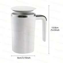 电动咖啡杯，带LED温度显示 - 一键操作，采用304不锈钢材质，适用于搅拌咖啡、牛奶、茶以及咖啡牛奶混合物，是办公室、家庭和户外旅行的理想之选 - 咖啡杯搅拌器，咖啡混合器 - 圣诞节和万圣节的完美礼物