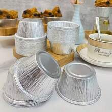 10/30/50个装 105毫升（3.5盎司）一次性铝箔烘焙杯 - 不粘，适用于空气炸锅/烧烤/甜点（易于清洗） - 彩色 - 查看 8