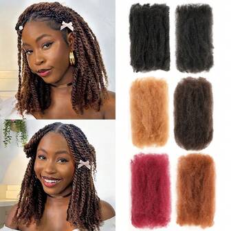 1 Pack 50g African Curly Bulk Synthetic Hair Extensions, 12 Inch Curly Twist Braids Hair For Dreadlocks, Soft Spring Twist Braids, Suitable For Dreadlock Repair, Micro Twist/Marley Twist Braiding Hair, Unisex Synthetic Wigs
