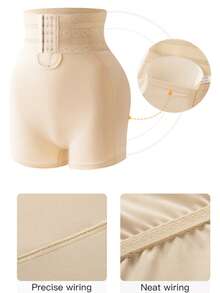 2 piezas Pantalones moldeadores de cintura alta para mujer, con botones ajustables, relleno para levantar el trasero - Multicolor - Ver 4