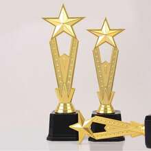 1pc Star Shaped Plastic Trophy, Handmade Souvenir Award Cup For Singing, Dancing Competitions, School Rewards - Multicolor - View 3