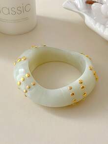 1pc Exaggerated Geometric Rivet Bracelet, Versatile Jewelry Accessory For Daily Wear, Party, Vacation, Boho Style - Geometric Metal Bracelet - View 16