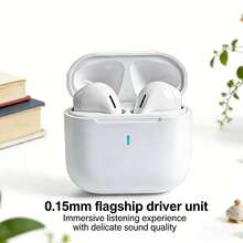 Newmine A100 Wireless Bluetooth Earphones: Stable Bluetooth Connection, Type-C Charging, Long Battery Life, Lightweight Semi-In-Ear Design, Easy To Carry. White. - White - View 1