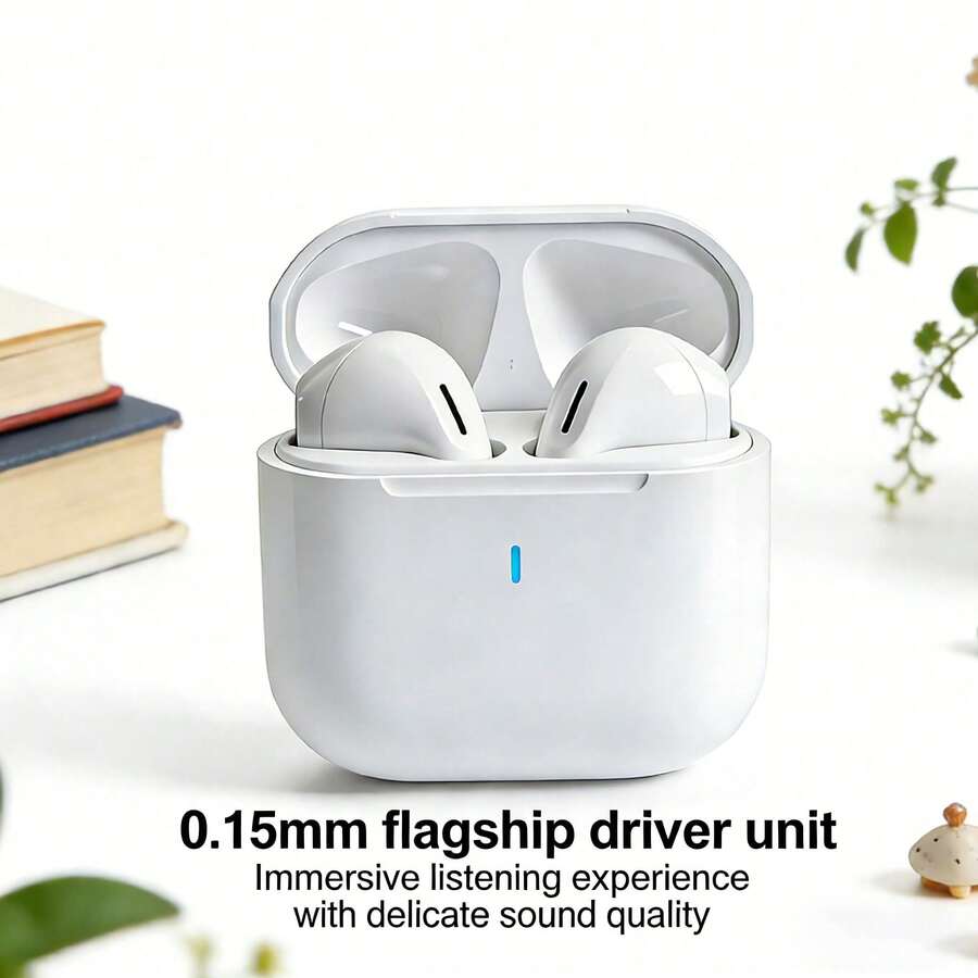 Newmine A100 Wireless Bluetooth Earphones: Stable Bluetooth Connection, Type-C Charging, Long Battery Life, Lightweight Semi-In-Ear Design, Easy To Carry. White. - White - View 1