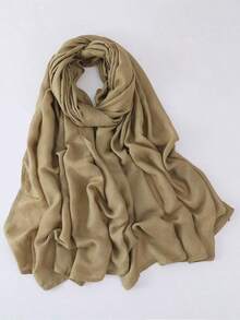 1条180*70厘米女士纯色粘胶纤维透气柔软莫代尔头巾，适合搭配阿巴雅长袍，防滑 - Viscose hijab - 查看 37