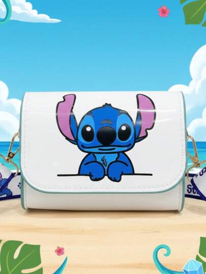 Disney Stitch Angel Multi-Design Printed Cosmetic Bag Practical Aesthetic Storage Pouch Stylish Travel Organizer Daily Carry Handbag Durable Unique Gift For Adults Teens Students Collectible Item.