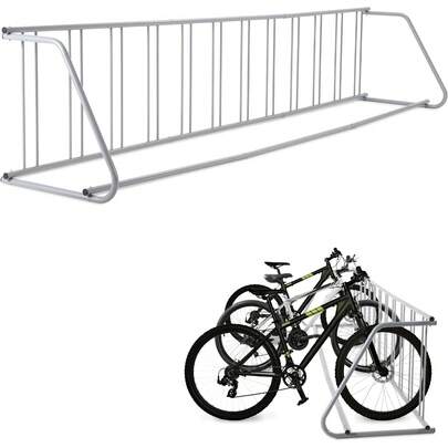 Soporte para Bicicletas de Pie Independiente, Unilateral para 12 Bicis (Longitud 147 Pulgadas) - Diseño de Rejilla para Suelo, Almacenamiento Resistente para Garajes, Calles, Patios y Eventos