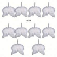 20 Angel Wing Accessories - Mini Feather Pendant, White Retro Unique Craftsmanship Pendant, Day Party DIY Wedding Props Handmade, Etc