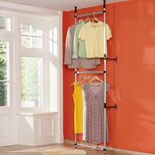 Telescopic Wardrobe System With Rods Aluminium - 銀色 - 查看 5