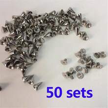 50/100pcs Punk Rock Studs, Suitable For DIY Leather Crafts - 7mm X 9.5mm Bullet Head Cone Spikes And Metal Rivets - Multicolor - View 10