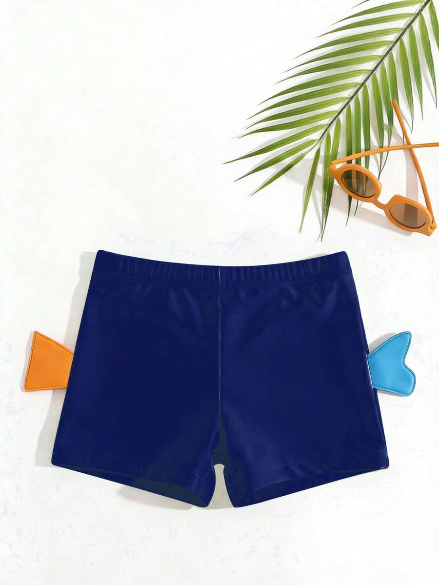 NB VEST Baby Swim Trunks With Fun Submarine And Shark Print 2025 B3636 - Navy Blue - View 1
